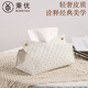 秉優(yōu)竹編紋質(zhì)感紙巾盒高檔輕奢抽紙盒餐巾紙盒輕奢家居民宿客廳桌面