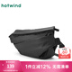 熱風(fēng)（Hotwind）秋季新款男士涂層功能帥氣斜挎包純色戶外運(yùn)動(dòng)單肩腰包 01黑色 F