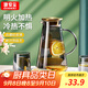 GIANXI冷水壺大容量家用耐高溫高硼硅玻璃涼白開(kāi)水壺單壺1.8L老師禮物
