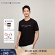 TOMMY HILFIGER夏季男裝純棉潮流活力休閑簡(jiǎn)約字母刺繡百搭短袖上衣T恤78J6318 黑色BDS S (推薦：120-135斤)