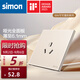 西蒙（SIMON）開關(guān)插座 i6air系列可可蛋奶色 家用86型墻壁電源 ins風(fēng)奶油風(fēng) 三孔空調(diào)插座（16A）