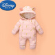 迪士尼（Disney）寶寶連體羽絨棉服男女寶寶外出服冬季加厚爬服新生兒加厚防風(fēng)衣服 粉紅色 80