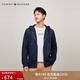 TOMMY HILFIGER【抓絨保暖】秋冬男裝休閑純色連帽拉鏈開(kāi)衫重磅衛衣外套 藏青色FAP L （推薦：150-165斤）