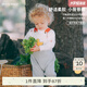 white wheat兒童2024春季新款寶寶純棉背帶褲男童女童外出洋氣時(shí)髦褲子 灰色 80