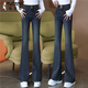啄木鳥(niǎo)微喇牛仔褲女春秋季2025新款設計感高腰顯瘦彈力小個(gè)子馬蹄喇叭褲 6417復古藍 M 27 建議95-105斤