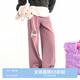 樂(lè )町破洞牛仔闊腿褲20甜辣活潑長(cháng)褲女C2HAE1251 粉色 M