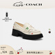 蔻馳（COACH）【七夕禮物】新品女士女鞋SKETCH印花LEAH厚底樂福鞋通勤輕奢鞋子 粉筆白色 38.5