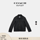 蔻馳（COACH）奧萊男士皮革夾克休閑外套寬松舒適黑色 黑色 L