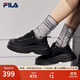 斐樂(lè )（FILA）女鞋帆布鞋LAVA胖胖底厚高底增鞋板鞋帆布鞋休閑鞋 黑-BK 38