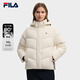 FILA 斐樂(lè )官方女士羽絨服冬季新款基礎簡(jiǎn)約休閑保暖連帽外套 霧蓮白-IV XL 175/92A/XL