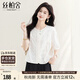絲柏舍圓領(lǐng)襯衫2025夏裝新款女裝簡(jiǎn)約繡花復古短袖文藝風(fēng)上衣