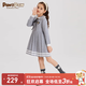 PawinPaw【學(xué)院風(fēng)】小熊童裝春秋季女童淑女長袖連衣裙 灰色/15 140 cm