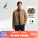 諾帝卡（NAUTICA）【單件直降】春夏新款經(jīng)典簡(jiǎn)約挺闊有型翻領(lǐng)薄外套夾克男JO4306 深卡其2BB M