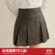 樂(lè )町【商場(chǎng)同款】簡(jiǎn)約百褶裙秋季新款千禧風(fēng)棕色PU短裙C1GEE3411 棕色 M