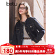 百圖betu女裝2025春季新款短外套圓領(lǐng)撞邊嘰邊時(shí)尚牛仔外套女2501T42 深牛仔藍(lán) M