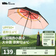 蕉下（beneunder）太陽傘防紫外線夏季遮陽傘晴雨兩用傘雙層三折防曬傘防曬小黑傘 【經(jīng)典果趣】嬉柚