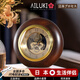 AILUKI日本簡(jiǎn)約實(shí)木家用座鐘臺式客廳機械透視坐鐘桌面時(shí)尚鐘臺面床頭表 羅馬數字