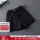 絲柏舍高腰休閑褲2025秋裝新款女裝時(shí)尚簡(jiǎn)約通勤毛呢闊腿短褲