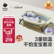 babycare嬰兒洗澡盆坐浴盆洗澡神器可折疊浴盆游泳洗澡桶浴盆+浴墊 冰川藍(lán)