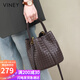 viney牛皮水桶包品牌包包女包輕奢斜挎單肩包生日禮物高級感送女友老婆