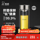 希諾（HEENOOR）雙層玻璃杯男士2025新款大容量隔熱高檔水杯便攜杯子帶濾網(wǎng)泡茶杯 抗菌款-純鈦部件-禮盒裝360ml