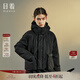 日著（rizhuo）原創(chuàng)設(shè)計(jì)感女裝2024年冬季新款保暖寬松時(shí)尚復(fù)古回潮連帽短羽絨服 塵黑 L