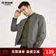 千紙鶴（Q ZHIHE）男士飛行員棒球領(lǐng)衣服夾克外套春秋季新款通勤干部行政男裝上衣 02C灰綠 XL