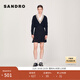 SANDRO秋冬女裝法式休閑優(yōu)雅黑色微喇高腰百褶半身短裙 黑色 S (36)
