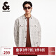 杰克·瓊斯（JACK&JONES） 春季寬松翻領(lǐng)格紋花呢時(shí)尚潮流百搭長(cháng)袖襯衫夾克男裝2251O3032