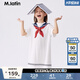 馬·拉?。∕.Latin）/【商場(chǎng)同款】童裝兒童連衣裙夏新款女大童印花裙子 半漂白 130cm