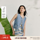 茵曼（INMAN）復古百搭牛仔馬甲背心2025夏季女裝新款短款顯瘦無(wú)袖馬夾上衣  牛仔藍 S