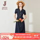 經(jīng)典故事（JANE STORY）經(jīng)典故事高端牛仔連衣裙女夏季2025新款時(shí)髦復古收腰牛仔裙小個(gè)子 深藍色 L