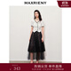 MAXRIENY【商場(chǎng)同款】甜美文藝網(wǎng)紗半裙蕾絲繡花裙子 黑色 L 03/38