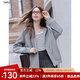 百圖betu女裝2025秋季新款短外套插肩袖顯瘦慵懶休閑風(fēng)外套女2508T56 灰色 M