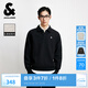 杰克·瓊斯（JACK&JONES）25年秋季新款男裝寬松肌理感翻領(lǐng)上衣運(yùn)動(dòng)休閑衛(wèi)衣男長(zhǎng)袖打底衫 E40 黑色 L 180
