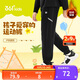361°童裝 兒童加絨長(zhǎng)褲季男童3-14歲防風(fēng)保暖褲 黑170