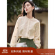 茵曼田園文藝?yán)C花高級(jí)感襯衫秋季女通勤薄款上衣 淡香杏-18518197 M