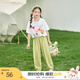 茵曼兒童女童防蚊褲涼感休閑長(cháng)褲2025夏季洋氣束腳褲子薄款中大童潮 綠色-F3832174A 130
