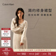 Calvin KleinJeans春夏女士ck兩件套復古燈籠袖開(kāi)衫針織吊帶連衣裙J225373 ACF-象牙白 XS