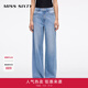MISS SIXTY【免費改褲】2025夏季新款牛仔褲女復古洗水休閑百搭通勤直筒褲 中藍短版 29