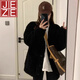 JEZE黑色羊羔毛絨外套女2024新款秋冬季感超好看加厚休閑百搭 【黑色】【z】【深秋初冬穿搭2024新款 M 45/55kg