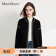 MeetMetro瑪依爾拼接撞色短外套女2025秋季新款休閑落肩棒球服 黑色 S