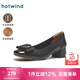 熱風(fēng)（Hotwind）七夕商場同款優(yōu)雅氣質(zhì)中跟單鞋柔軟舒適25年春季新款女士時尚休閑 01黑色 （牛頭層皮革） 39