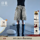 日著(zhù)趣銀河灰五分牛仔褲2025新款女裝夏季寬松水洗做舊復古短褲女 銀河灰 S