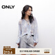 ONLY2025夏季新款法式優(yōu)雅荷葉邊輕薄質(zhì)感長袖雪紡衫女|125251002 H3H瑞秋印花藍(lán) S