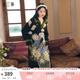 兩三事黑色針織連衣裙女 2024秋冬季v領(lǐng)長(zhǎng)款油畫毛衣裙子紛繁之間 黑色（提花） M