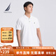 諾帝卡（NAUTICA）【單件直降】男裝25春夏新款商務(wù)休閑舒適親膚棉氨透氣短袖POLO男 白色1BW M