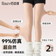 佰姿緣光腿神器女秋冬季裸感超自然加絨肉色絲襪春薄款不掉襠打底連褲襪 【連腳】裸感膚色2條 均碼 80D微透（25~35℃）