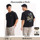 ABERCROMBIE & FITCH男裝女裝情侶裝25夏季度假風(fēng)棉質(zhì)印花圓領(lǐng)短袖T恤KI123-5053 黑色 S (175/92A)
