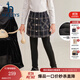 哈吉斯（HAZZYS）品牌童裝女童打底褲冬新品彈力保暖加厚一體絨裙式打底褲 鉆石黑 145